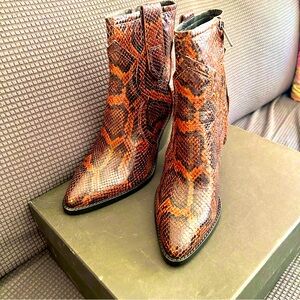 Brown Snakeskin print boots